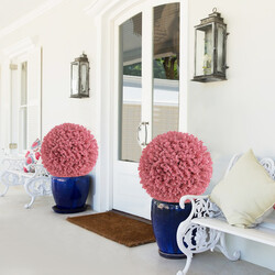 Konstgjorda eukalyptusbollar rosa 44 cm - UV-beständiga topiary-bollar för inomhus och utomhus