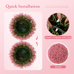 Konstgjorda eukalyptusbollar rosa 44 cm - UV-beständiga topiary-bollar för inomhus och utomhus