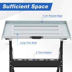Hopfällbart mobilt svetsbord med justerbar höjd och lutning för professionellt bruk
