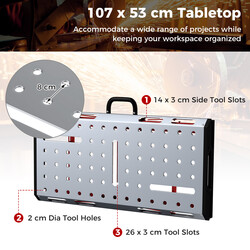 Svetsbord med 450 kg bärkapacitet och justerbar höjd, portabelt och hopfällbart arbetsbord