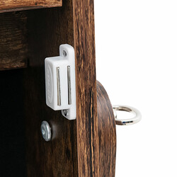 Smyckesskåp med spegel och LED-belysning, brun, med lådor och justerbar vinkel