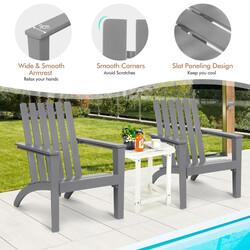Adirondackstol i akacieträ för trädgård, ergonomisk design, grå, maxvikt 160 kg