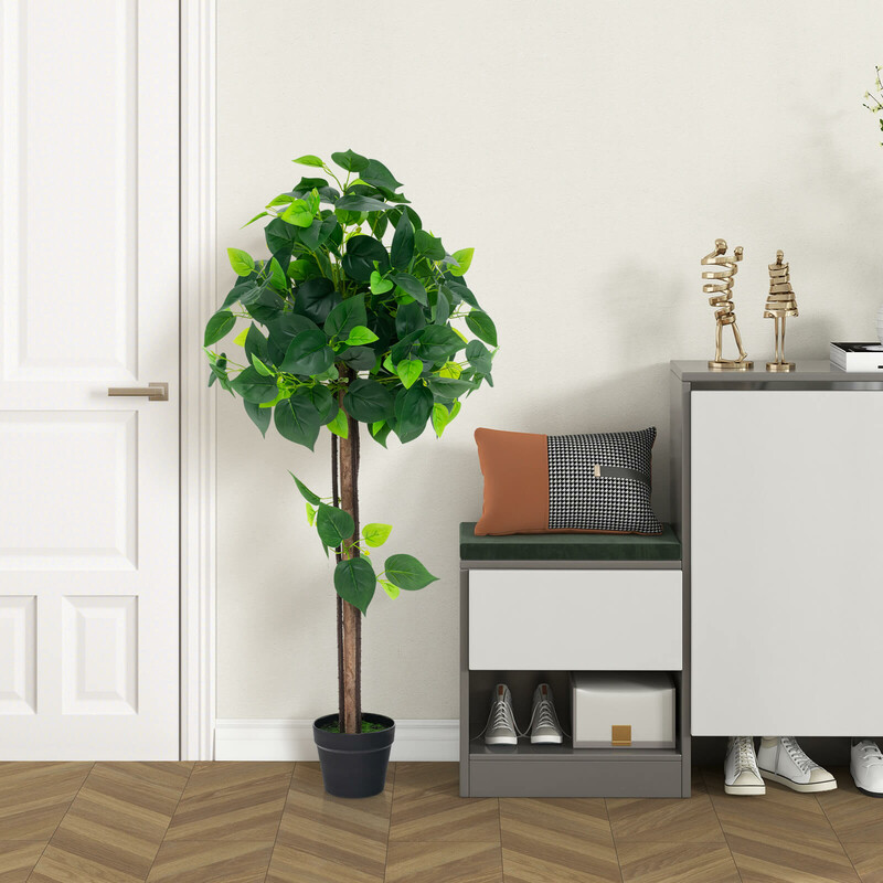 Konstgjort hortensiaträd i kruka med äkta trädstam och realistiska blad