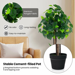 Konstgjort hortensiaträd i kruka med äkta trädstam och realistiska blad