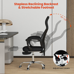 Ergonomisk kontorsstol med justerbart ryggstöd och fotstöd för optimal komfort och stöd