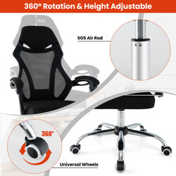 Ergonomisk kontorsstol med justerbart ryggstöd och fotstöd för optimal komfort och stöd