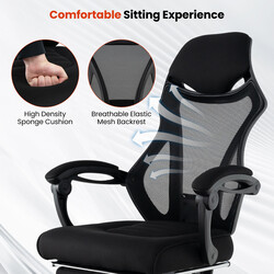 Ergonomisk kontorsstol med justerbart ryggstöd och fotstöd för optimal komfort och stöd