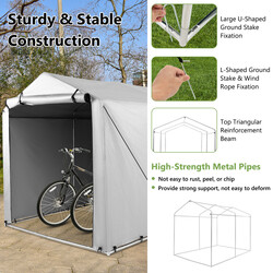 Mörkgrått garagetält 160x218x164 cm med metallram och väderskydd för utomhusförvaring