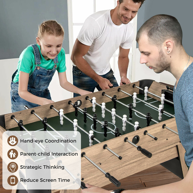 Fotbollsbord med 2 bollar, 26 spelare och poängräknare för familjeunderhållning