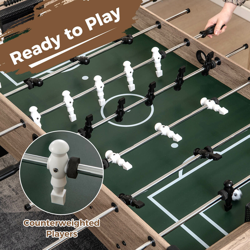 Fotbollsbord med 2 bollar, 26 spelare och poängräknare för familjeunderhållning