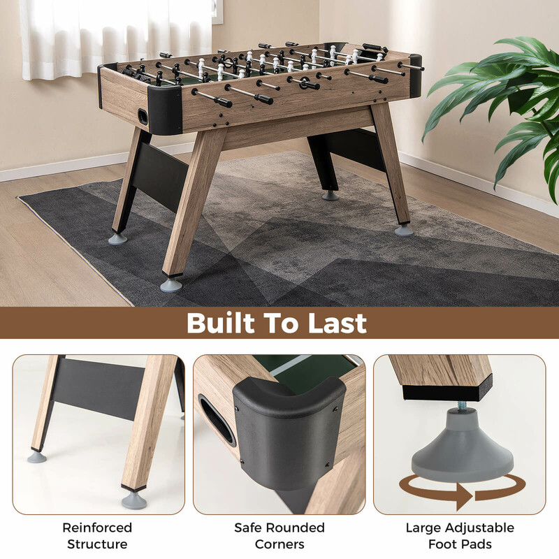 Fotbollsbord med 2 bollar, 26 spelare och poängräknare för familjeunderhållning