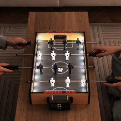 Fotbollsbord med LED-belysning och 2 bollar för dynamiska spelkvällar