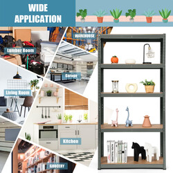 Femvånings metallhylla med justerbara hyllplan för verkstad och garage