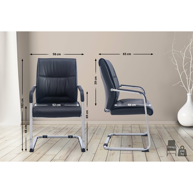 Elegant och funktionell besöksstol i konstläder för kontor