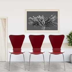 Ergonomisk stapelbar besöksstol i trä och kromad metall