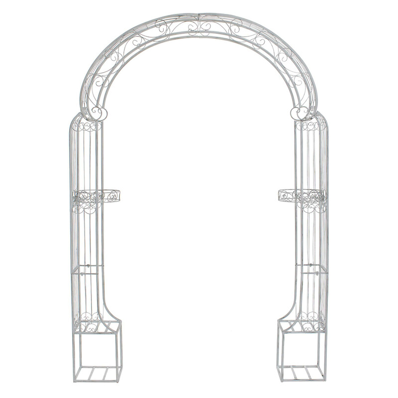 Elegant rosenbåge i pulverlackerat järn för trädgård