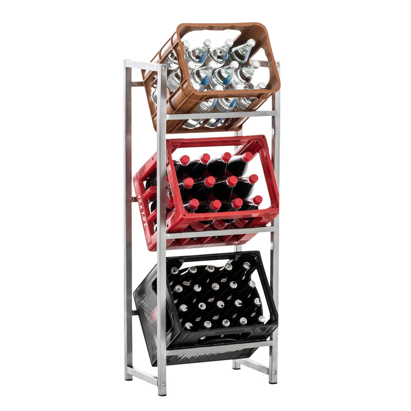 Elegant och praktiskt ställ för dryckeslådor i olika utföranden