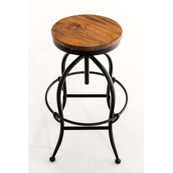 Elegant höjdjusterbar barstol i trä och metall