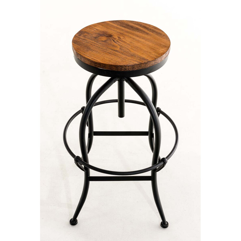 Elegant höjdjusterbar barstol i trä och metall