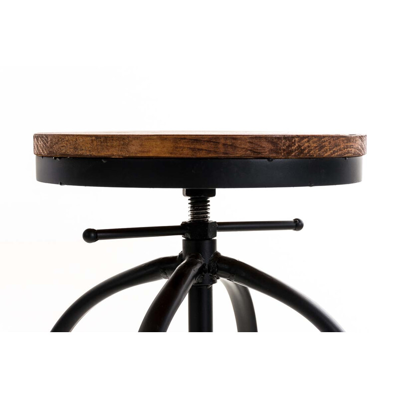 Elegant höjdjusterbar barstol i trä och metall