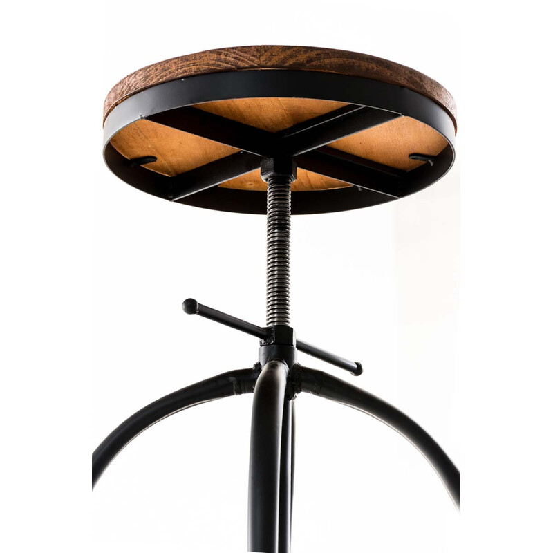 Elegant höjdjusterbar barstol i trä och metall