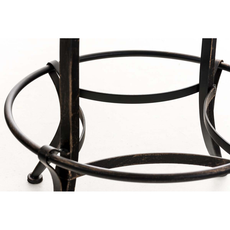 Höjdjusterbar industriell pall i konstläder och metall