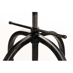 Höjdjusterbar industriell pall i konstläder och metall