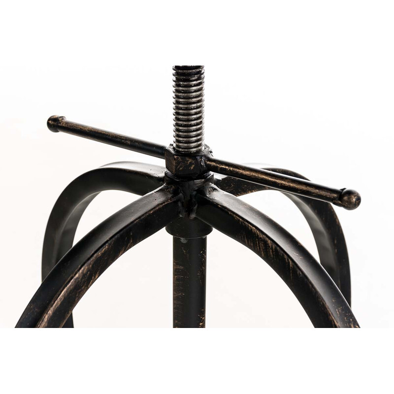 Höjdjusterbar industriell pall i konstläder och metall