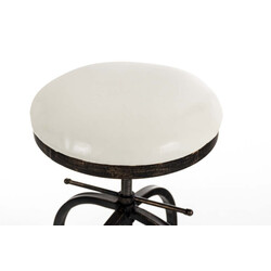 Höjdjusterbar industriell pall i konstläder och metall