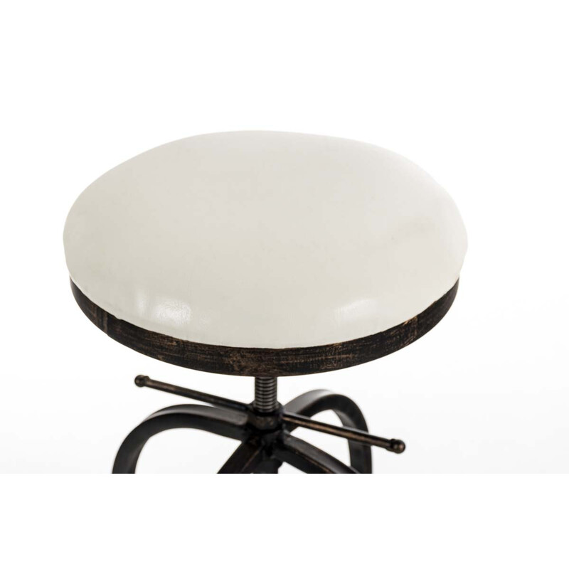 Höjdjusterbar industriell pall i konstläder och metall