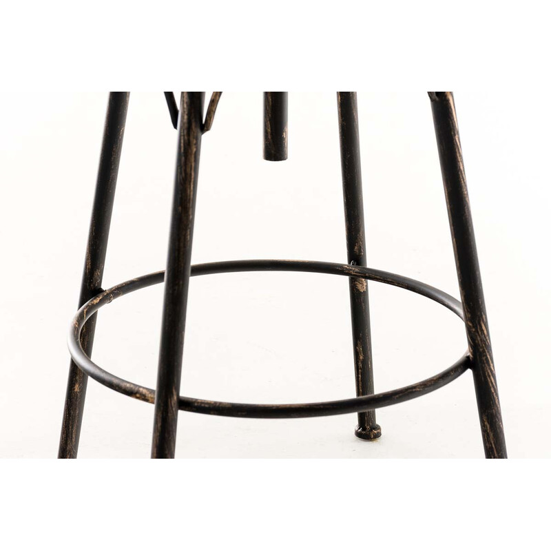 Industriell höjdjusterbar barstol i trä och metall