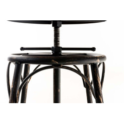 Industriell höjdjusterbar barstol i trä och metall