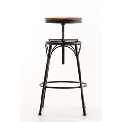 Industriell höjdjusterbar barstol i trä och metall