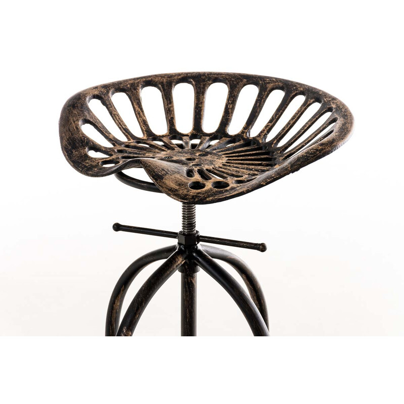 Industriell höjdjusterbar stol med gjutjärnssits