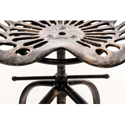 Industriell höjdjusterbar stol med gjutjärnssits