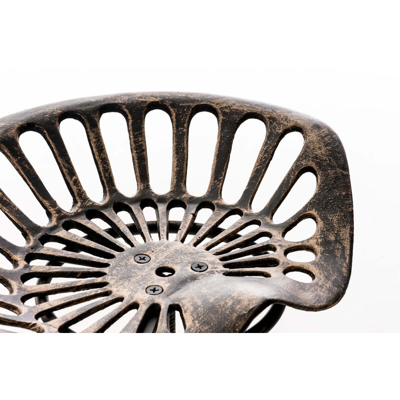 Industriell höjdjusterbar stol med gjutjärnssits