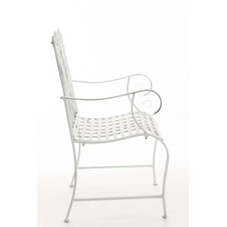 Romantisk trädgårdsbänk i pulverlackerat järn för inomhus/utomhusbruk