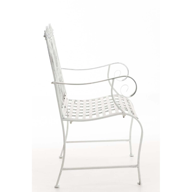 Romantisk trädgårdsbänk i pulverlackerat järn för inomhus/utomhusbruk