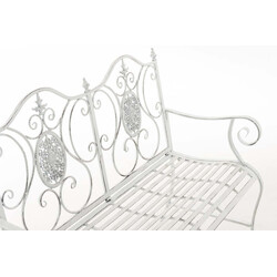 Romantisk trädgårdsbänk i pulverlackerat järn för inomhus/utomhusbruk