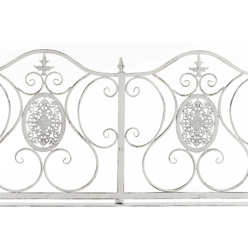 Romantisk trädgårdsbänk i pulverlackerat järn för inomhus/utomhusbruk