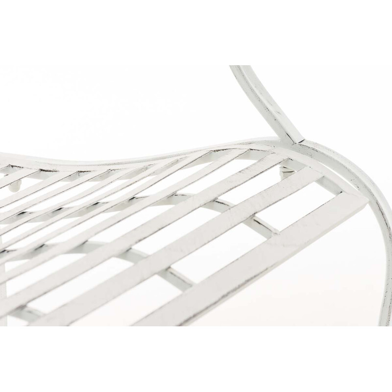 Romantisk trädgårdsbänk i pulverlackerat järn för inomhus/utomhusbruk