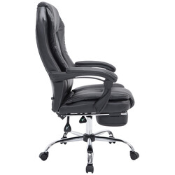 Ergonomisk kontorsstol med justerbart fotstöd och konstläder