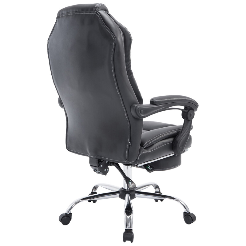 Ergonomisk kontorsstol med justerbart fotstöd och konstläder