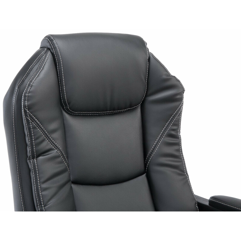 Ergonomisk kontorsstol med justerbart fotstöd och konstläder