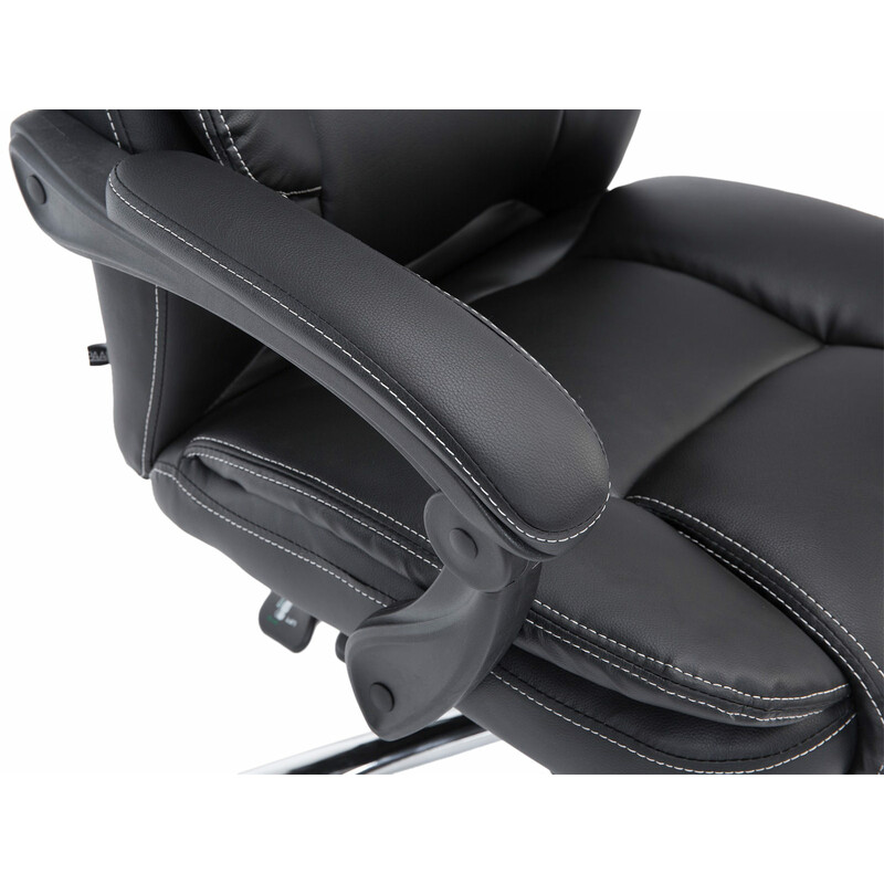 Ergonomisk kontorsstol med justerbart fotstöd och konstläder