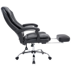 Ergonomisk kontorsstol med justerbart fotstöd och konstläder