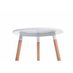 Elegant trebent bord med rund MDF-skiva och bokben