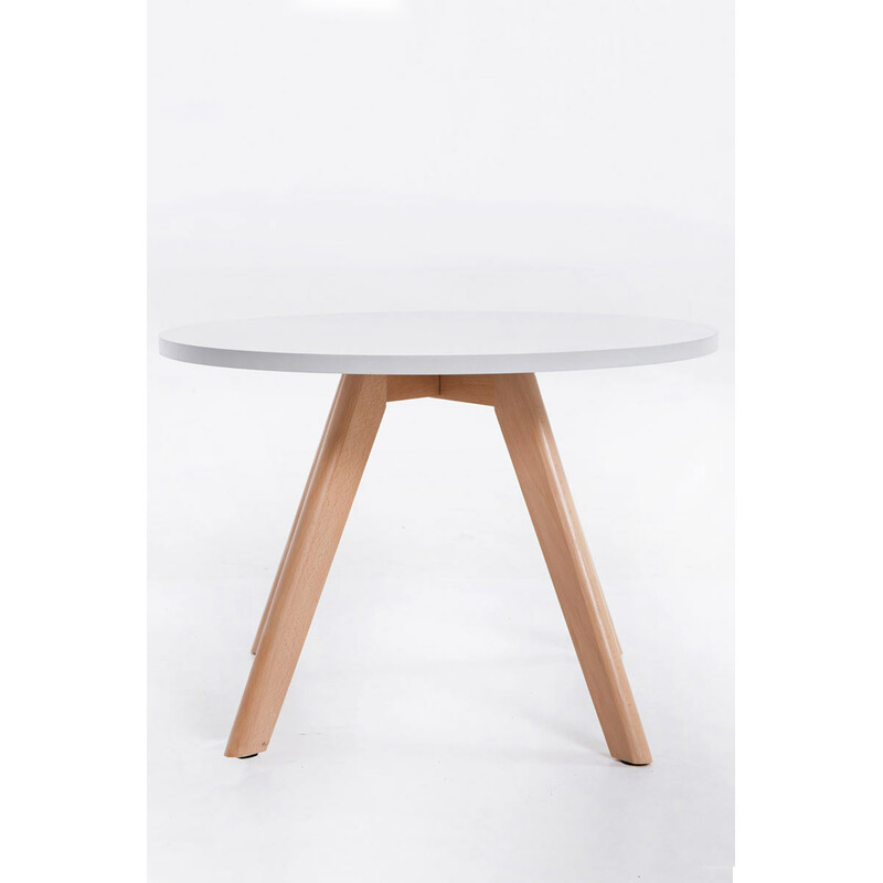 Elegant runt bord med träben och golvskydd