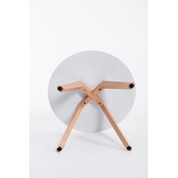 Elegant runt bord med träben och golvskydd