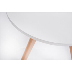 Elegant runt bord med träben och golvskydd